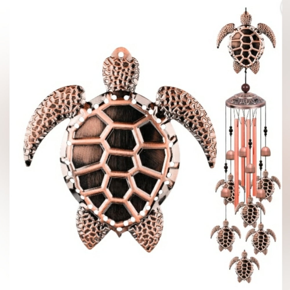 Tortoise Turtle Aluminum Wind Chimes 33" Brand New